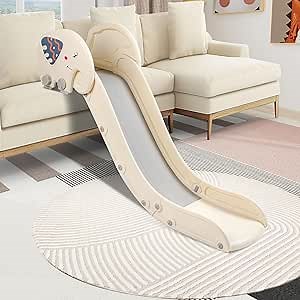 Indoor Couch Slide for Toddlers 1-3, Baby Toddler Slide Indoor, Kids Slide | Add-on for Modular Play Couches, Indoor Playset for Sofa Bed Stair,Secure Guardrail,Gentle Slope,Extended Buffer Zone(Small)