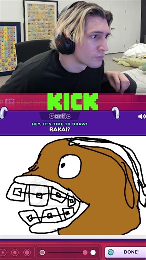 xqc Draws Rakai #kick #xqc