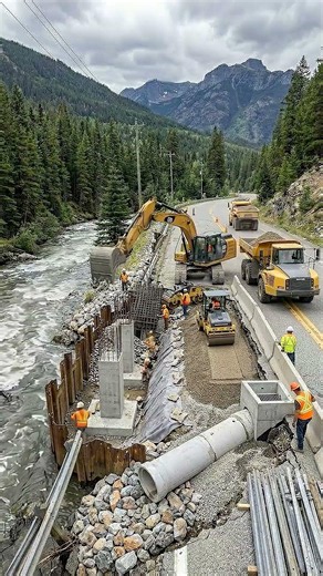 Floodwaters Destroyed This Mountain Road.