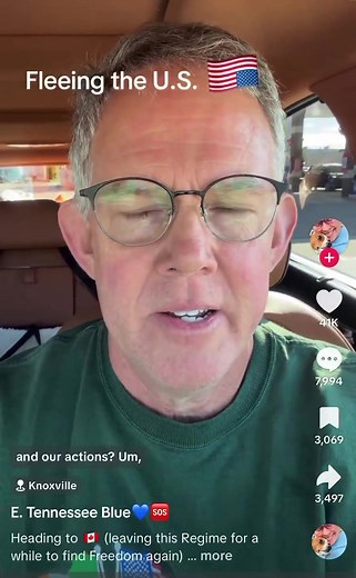 4.1K views · 265 reactions | LEFTIST: "We are literally minutes away from the border to Canada - as we flee the U.S. Who would have thought at age 60 this would be our day and our plan?! [...] We feel so scrutinized and silenced [by Trump]. Being portrayed as enemies, terrorists." | News Snapper | Facebook