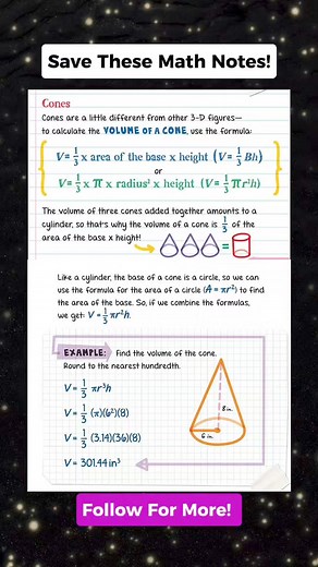 23K views · 200 reactions | SAVE THESE CONE MATH NOTES!! Don't forget to follow for more. Thank you po. #mathnotes #mathematics #mathtricks #MathTricksTutorial #maths #mathtrick #mathtutorial #basicmath #basicmathreview #viral #trending #educational #mathshortcut #mathhacks #tutorial #lovemath #mathematicstutorial #mathreview #reels #reelsvideo #reelsviral #reelsfb #fyp #FORYOU | Math Tricks Tutorial | Facebook