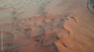 Aerial Dune Textures of Namibian Desert, sunset at Swakopmund, Namibia, Africa