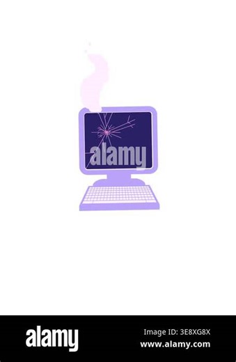 rise and float animation of broken computer graphic vector illustration icon Stock Video Footage - Alamy
