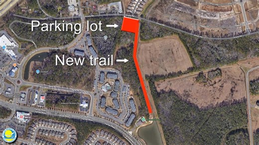 The Thunderbolt Park trail extension project is about halfway done! The trail, once completed, will go from a new 26-spot parking lot on Emory Road near Eclipse Drive to the bridge at Thunderbolt Park. Here's what's left for the project... - Paving the trail - Installing lights in the parking lot - Landscaping - Irrigation This trail extension will allow people to walk/bike from Emory Road all the way into the heart of The Market Common and beyond. The project is expected to be complete by late 