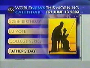 ABC (USA) World News This Morning Calendar June 13, 2003