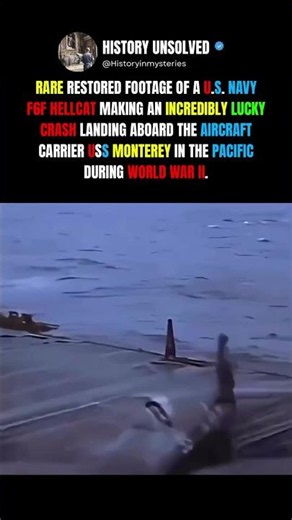 F6F Hellcat’s Incredible Lucky Crash Landing on USS Monterey #ww2 #history