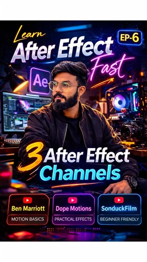 Learn After Effects 5x Faster With These 3 Channels | EP-6 #shorts #edit #videoediting