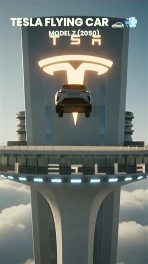 Tesla Flying Car! 🚗💨 (Model Z Concept 2050) #Shorts