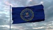 United States FBI flag waving in wind. Sign of US FBI seamless loop...