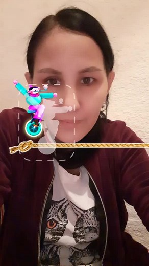 Colorful Circus Performer Balances on a Tightrope