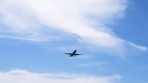 Commercial Passenger Airplane Flying Overhead Against Stock Footage Video (100% Royalty-free) 1106930229 | Shutterstock