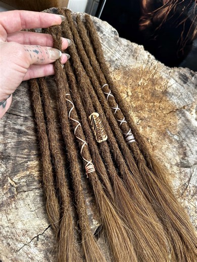 Human Hair Dreadlocks Extensions With Loops for Permanent or Non Permanent Install / Set of 10 Dreadlocks With Long Wispy Ends - Etsy Australia