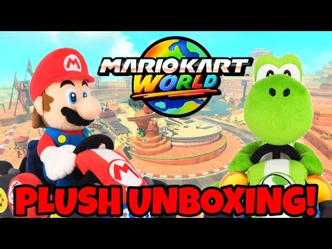 Sanei Mario Kart World Mario & Yoshi Plush Unboxing!
