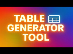 Table Generator Tool – Create & Export Tables Easily for Free