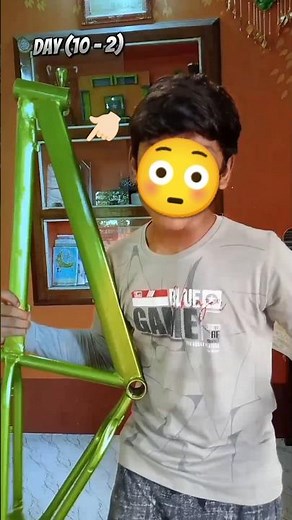 (Day 2) Custom Build Bicycle Made in 10 days 😳🛠️ | How to paint bicycle frame ?🤔 | #challenge #paint