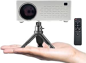 Mini projector 1080P HD Projector，Portable Projector outdoor Home Theater Projector, Compatible with HDMI, USB, AV, Android /IOS/Windows/ TV box, Crojection Size 30~120 Inches, Send Tripod