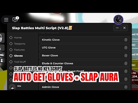 [NEW] ✋️ Slap Battles Script, Slap Aura, Get All Gloves, Troll GUI, Anti Ban Bypass || No Key Script