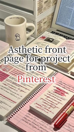 asthetic front page for project file 😍💖❤️✨ #