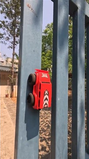 sporty offroad Rc Car red Magnetic Climbing Test on blue gate #shortsfeed #car #viral