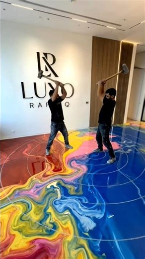 THIS DOUBLE FLOOR IS SIMPLY INSANE 😱 Luxury Marble Rainbow Infinity Epoxy Floor