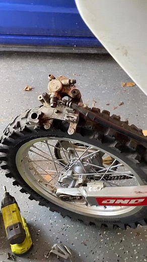 Easy way to fix worn and rusted rotors #cr85 #rotor #brakes #mechanic #dirtbike #2stroke | b.c.garage7
