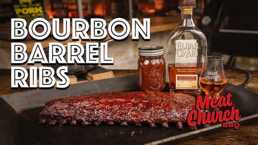 Bourbon barrel ribs with smoky, rich flavor