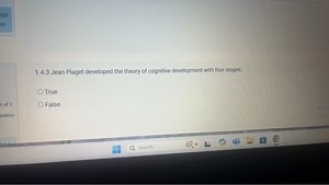 Jean Piaget developed the theory of cognitive development with ... | Filo