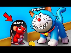 ROBLOX CHOP HIDES FROM CAT IN ESCAPE THE CAT AND MOUSE