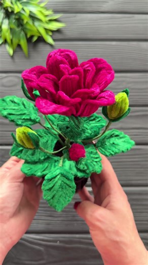 Easy DIY Chenille Stem Rose Craft Tutorial