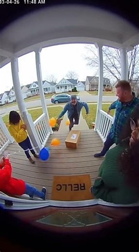 Epic Balloon Pop Chaos Caught on Doorbell Cam!