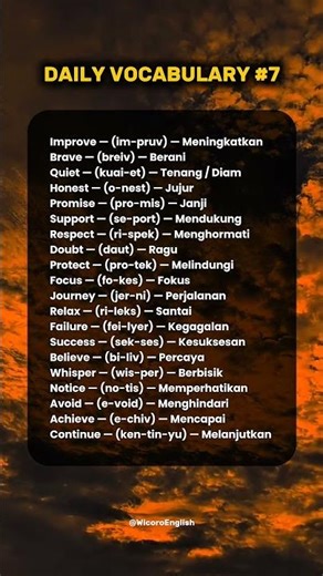 20 Daily Vocabulary Bahasa Inggris #7