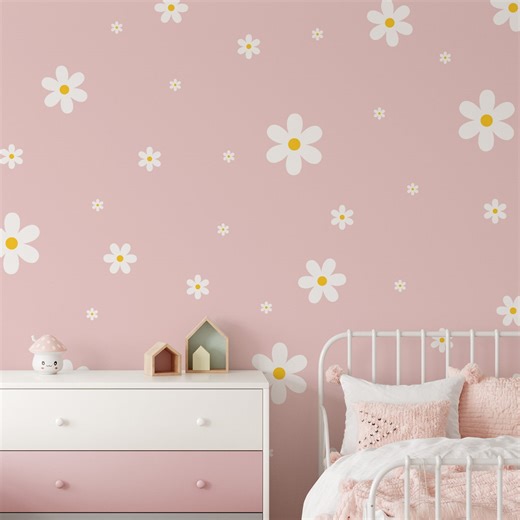 Daisy Wall Decals: Paper Removable Flower Baby, Kids Nursery Stickers - Etsy UK