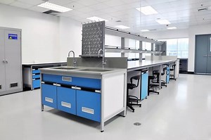 [Hot Item] University Phenolic Laboratory Bench Student Lab Side Sink Table Work Bench with Reagent Rack