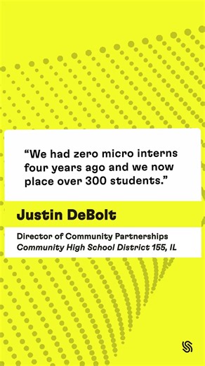 SchooLinks on Instagram: "How do you go from zero internships to over 300? ⚡🔥 At Community High School District 155, it started by rethinking what CTE could look like. 💬 “We had zero micro interns four years ago and we now place over 300 students.. About 25% of our graduating seniors will take a micro internship experience before they graduate each year.” 💬 - Justin DeBolt, Director of Community Partnerships & District Safety ❇️ With SchooLinks, D155 digitized paperwork, tracked hours and pro