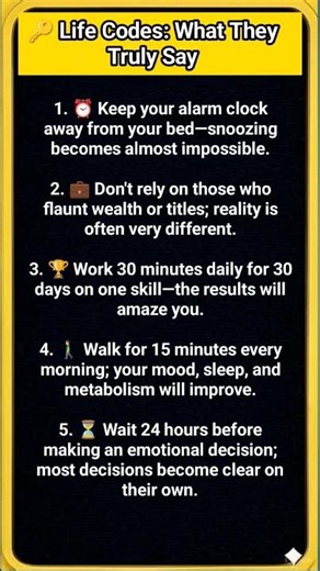 5 Life Codes You Must Follow ⏰💼