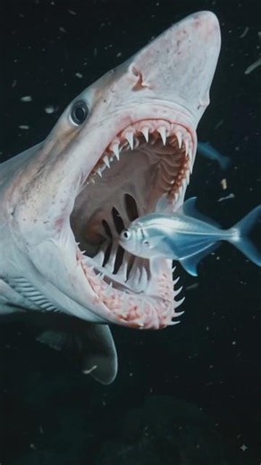 The Real Sea Monster of the Deep Ocean 😱 | Goblin Shark Attack in Slow Motion