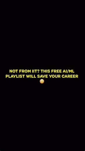 Tishant Agrawal on Instagram: "🤯 I WISH I FOUND THIS AI/ML PLAYLIST WHEN I STARTED LEARNING 💀 This single playlist can take you from beginner to advanced, with clean explanations, real projects & everything you need to get job-ready in 2026 🚀 Want the full playlist link + roadmap? Just follow and comment “AI” and I’ll send it to your DM! 📩 #AIML #MachineLearning #AIPlaylist #TechSkills #PlutoStack"