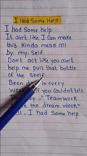 Post Malone - I Had Some Help (feat. Morgan Wallen) Handwritten lyrics #postmalone #ihadsomehelp