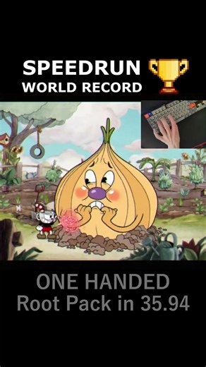 Cuphead WR Speedrun - ONE HANDED Root Pack #cuphead #speedrun #gaming