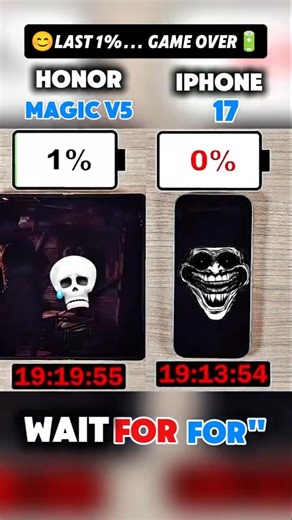 💀iPhone 17 VS Honor Magic V5 battery test 🔋