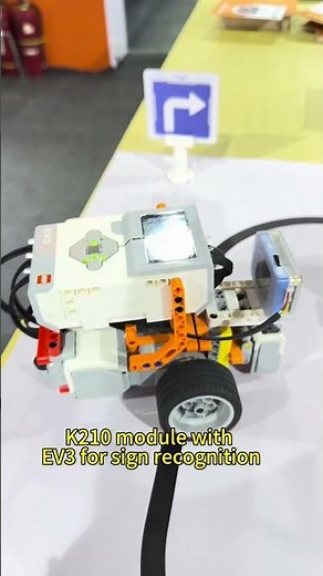 K210 module + Micro:bit → line detection .K210 module + EV3 → sign recognition.