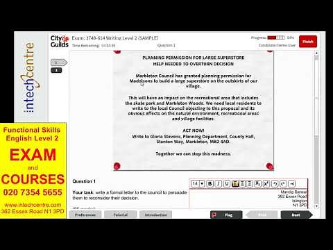 Functional Skills English Level 2 Writing Sample 1 Part 1