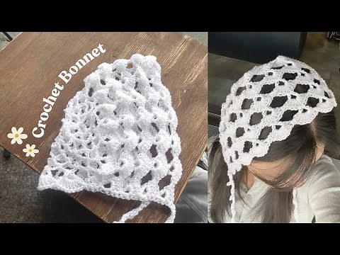 【3時間で完成】 かぎ針で編むクロシェットボネットの編み方 | Crochet Bonnet