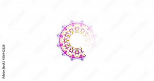 Simple colorful Preloader With mandala with white background. 4k animation of a design minimal preloader with white mandala fading in and out