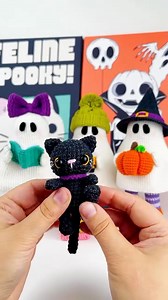 Pssst… they say if you crochet this pattern at midnight, you’ll summon 👻 a ghost squad with boba, pumpkins, and the tiniest black cat. But don’t worry—these spirits only haunt your shelves with cuteness. 🪄🎃 4 characters. 1 pattern. Endless Halloween magic. Get yours before it vanishes into the night 🌙 ✅ Instant PDF download 🧶 No-sew or low-sew designs 🎁 50% Off Buy 2 Get 1 Free — your keyring’s about to get crowded! ✨ 50% Off Buy 2 Get 1 Free | Knotboo