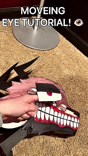 MOVING EYE TUTORIAL👁️🔥 #dragonpuppets #dragonpuppeteer #paperdragon #tutorial #art #eye
