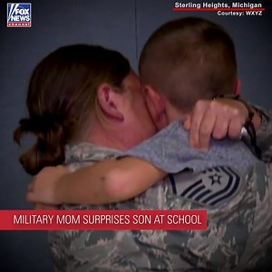 A young boy got a heartwarming surprise at a school assembly when his mother returned from a deployment in the South Pacific. | Fox News