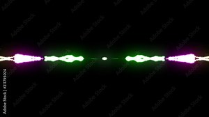 loopable animated RAINBOW Lightning bolts from center strike on black background animation new quality unique dynamic nature light effect video footage