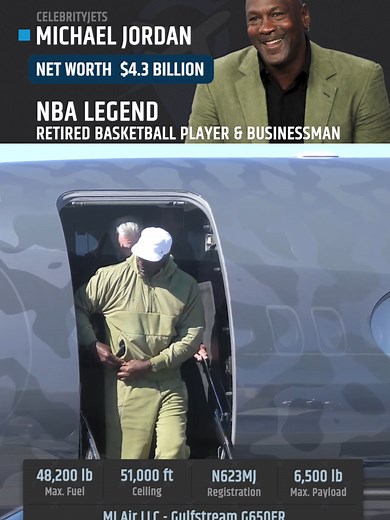 Michael Jordan aka Air Jordan owns a Gulfstream G650ER N236MJ. The Chicago Bulls Basketball Legend bought his new Gulfstream in 2024. In this video you can see his very first Gulfstream G IV which he bought in 2007. Jordan lives with his family in Jupiter, Florida. His new mansion is located in The Bear's Club where he paid $4.8m for the land and $7.6m for the construction. #jordan
