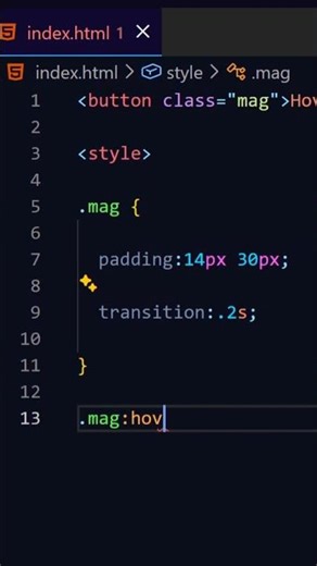 Magnet hover button using css #csscoding